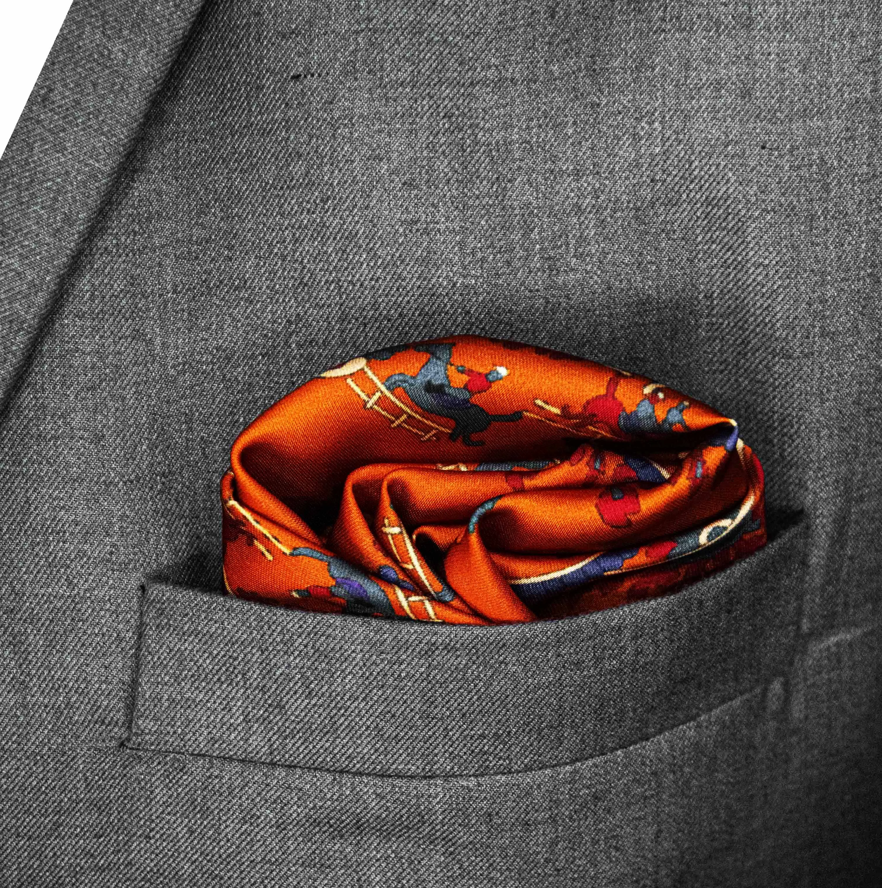 Rust Paisley and Floral - Silk Pocket Squares