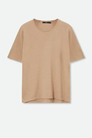 SAMI ELBOW SLEEVE TEE IN PIMA COTTON KNIT