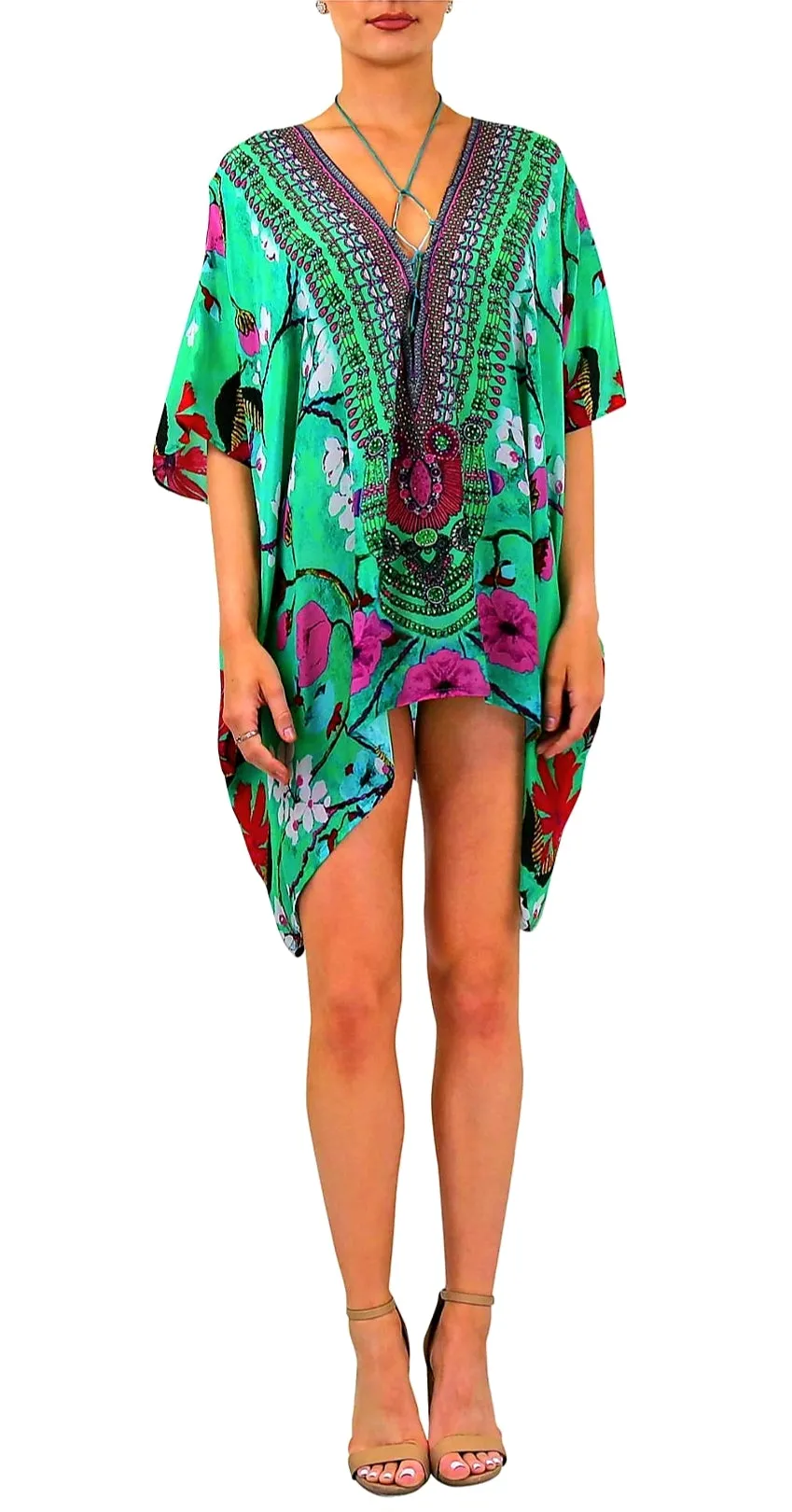 Shahida Parides Short Lace Up Kaftan Top