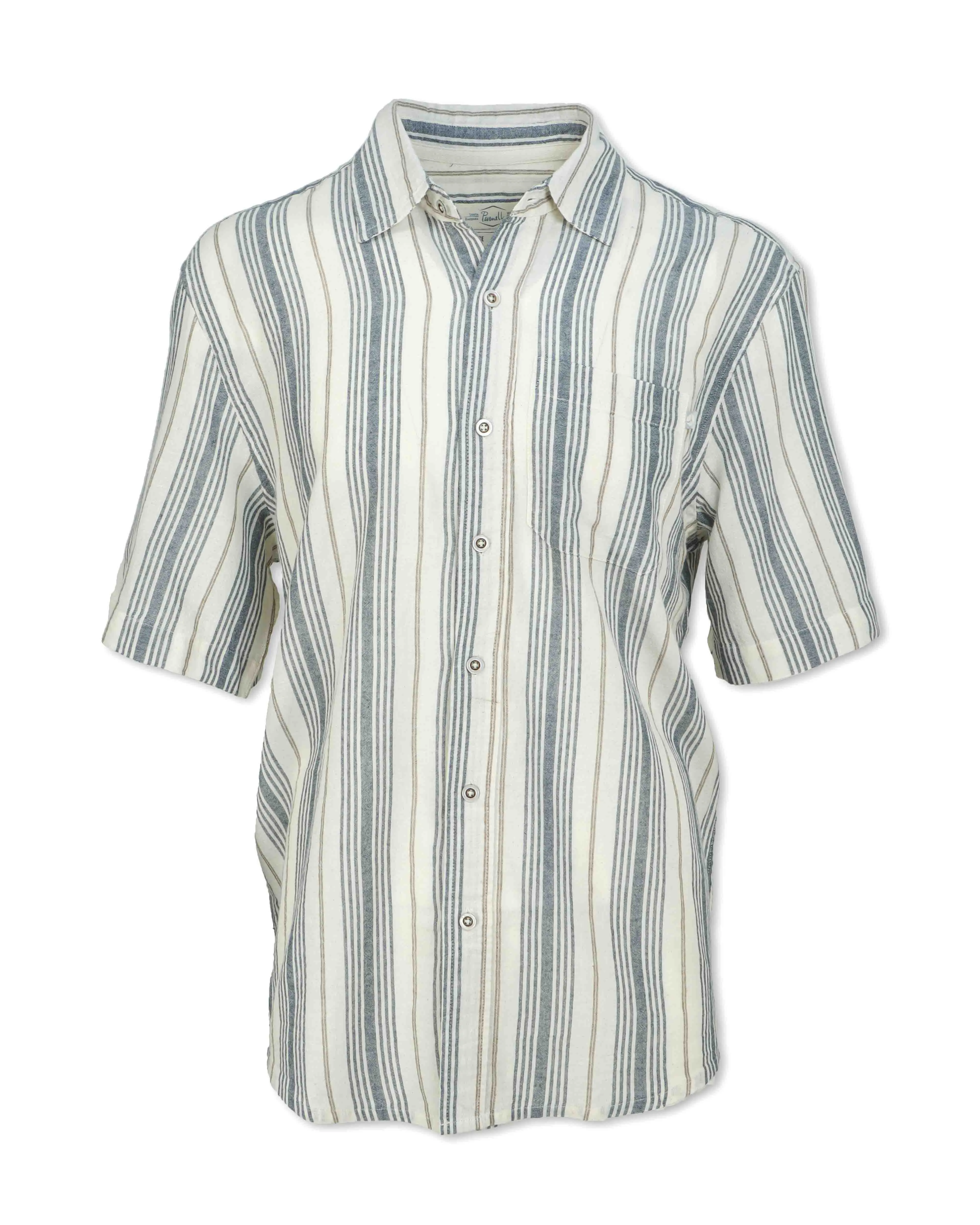 SHORT SLEEVED STRIPED MADRAS SHIRT