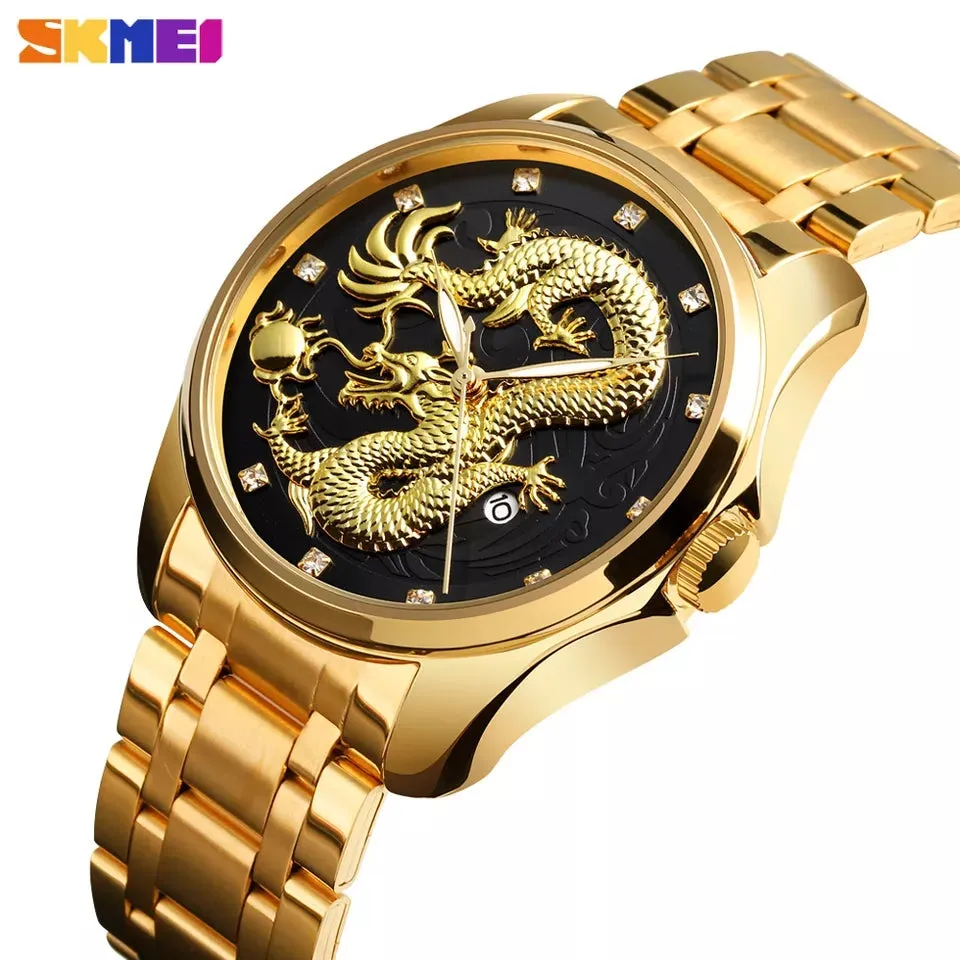 SKMEI Dragon Men Analog Digital Stainless Steel Business Watch