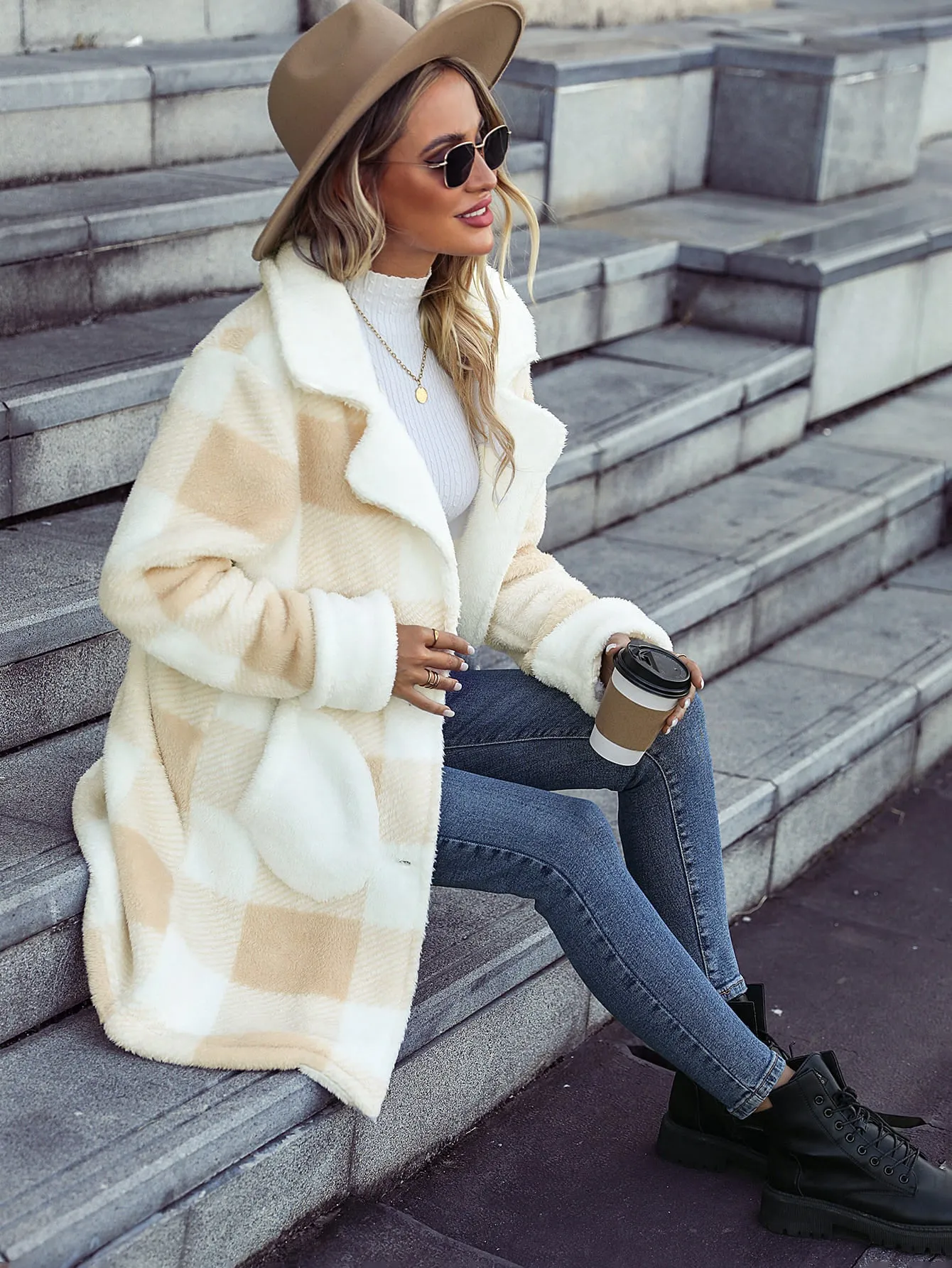 Soft Plaid Coat