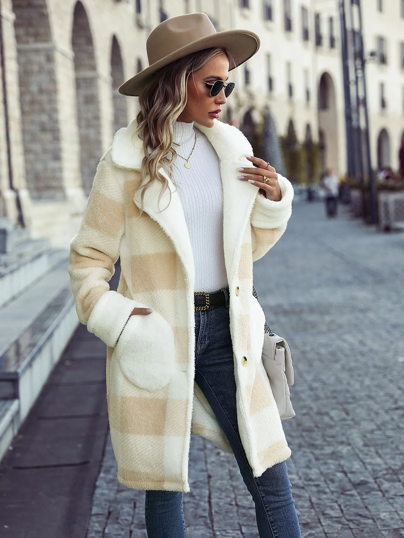 Soft Plaid Coat