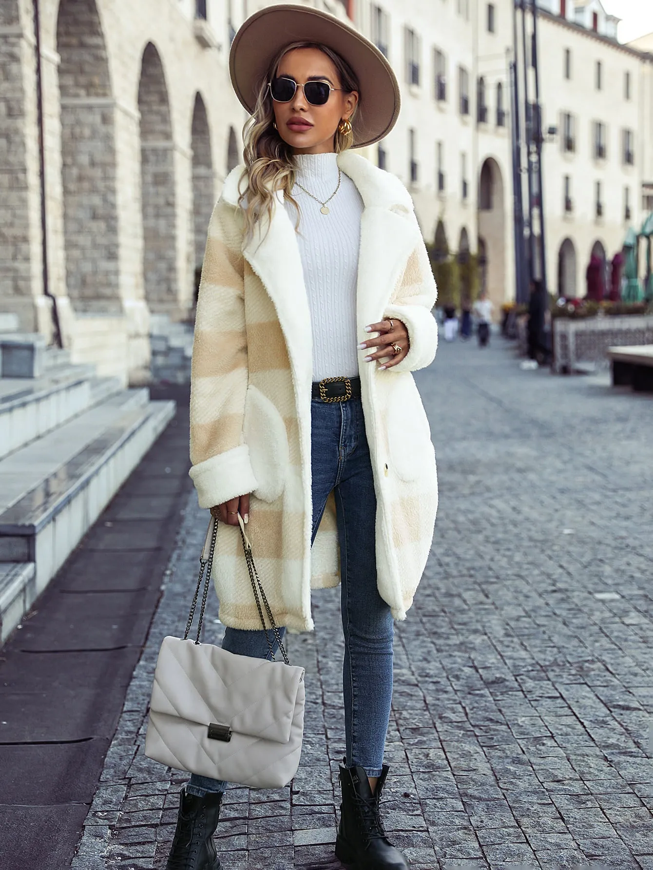 Soft Plaid Coat