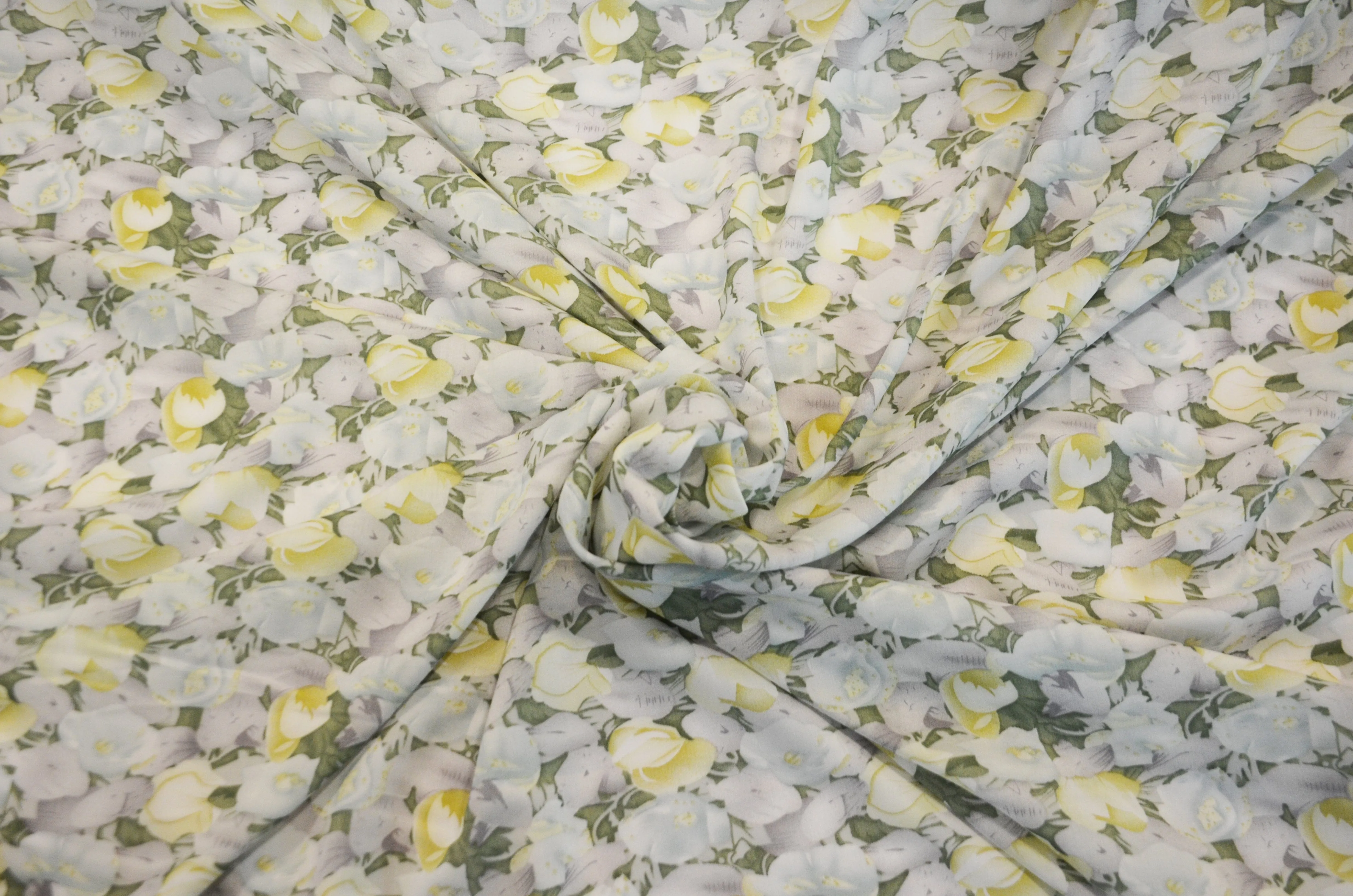 Spring Floral Rayon Challis Fabric by the Continuous Yard | 60" Wide | Flower Rayon Challis Fabric | Rayon Challis for Dresses and Skirts |