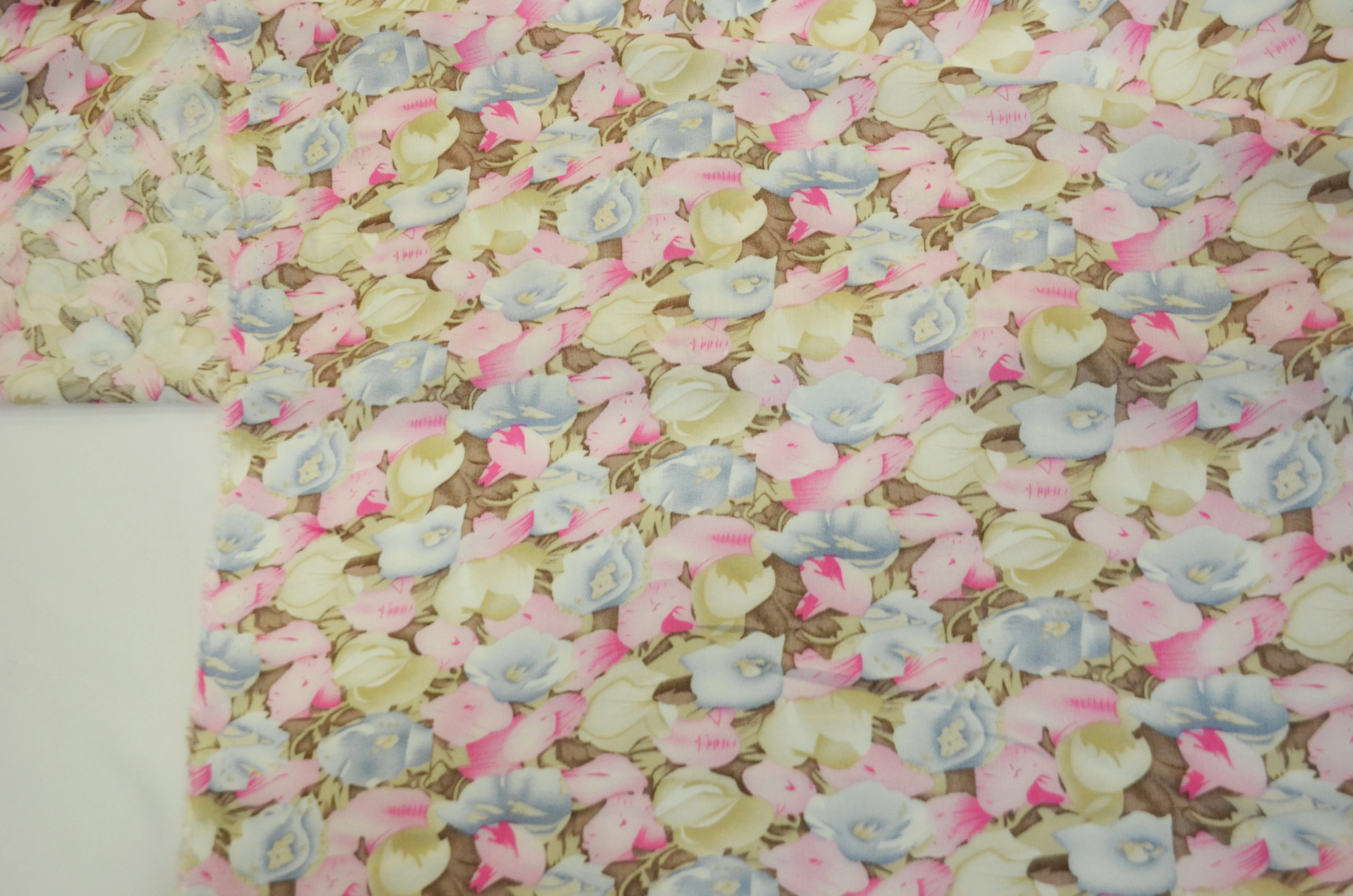 Spring Floral Rayon Challis Fabric by the Continuous Yard | 60" Wide | Flower Rayon Challis Fabric | Rayon Challis for Dresses and Skirts |