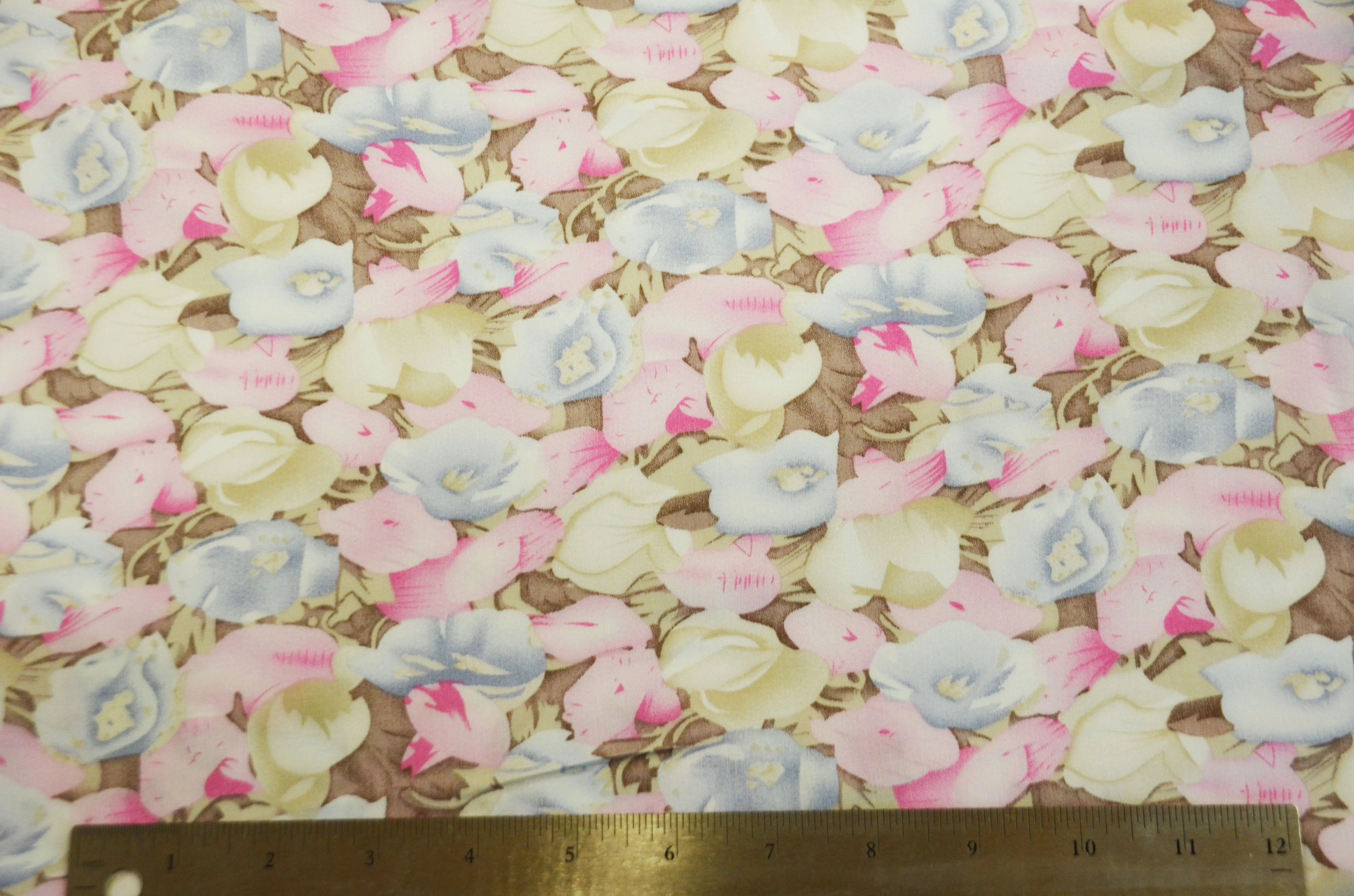 Spring Floral Rayon Challis Fabric by the Continuous Yard | 60" Wide | Flower Rayon Challis Fabric | Rayon Challis for Dresses and Skirts |