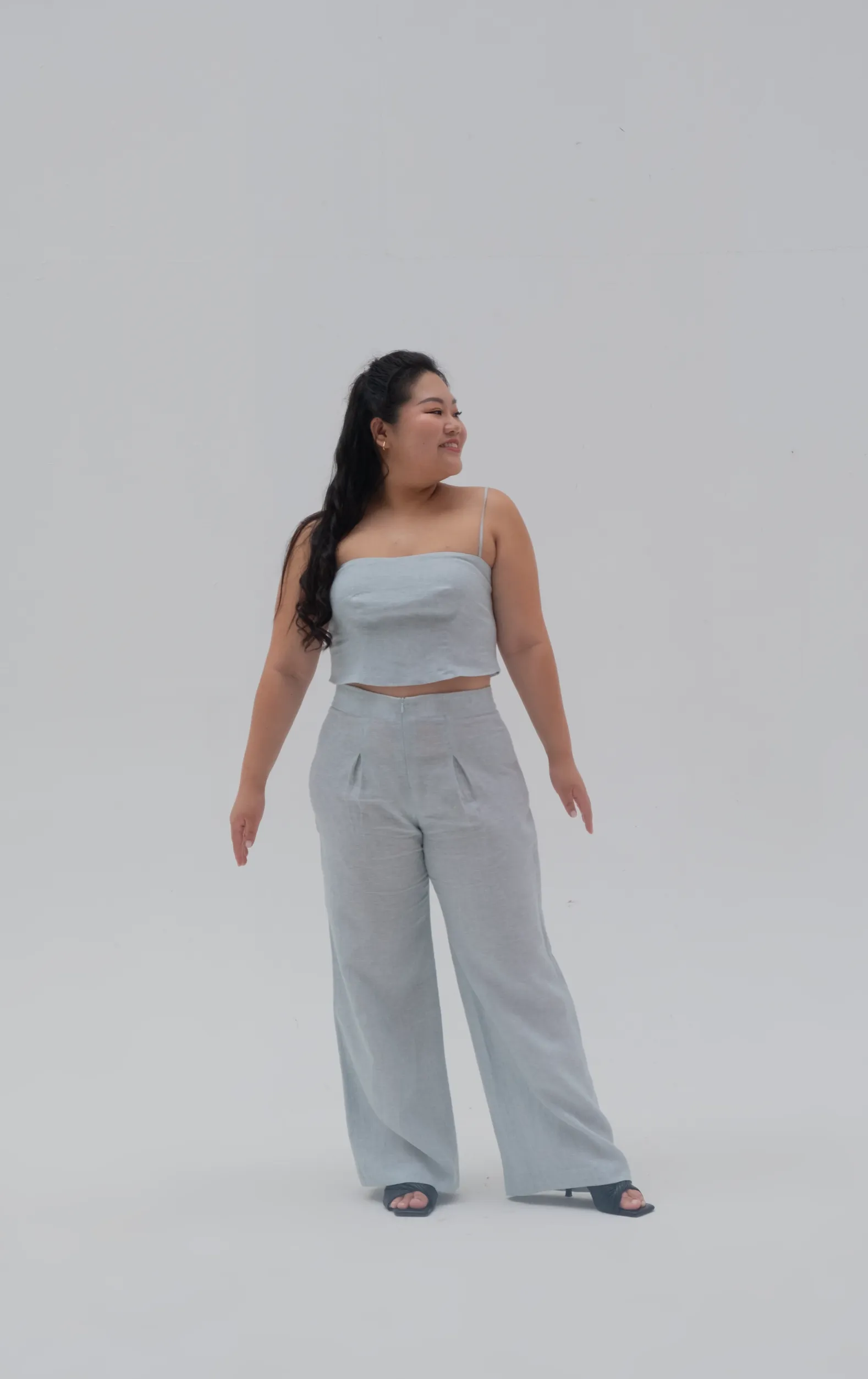 Sunny 100% Linen Mid-Rise Wide-Leg Trouser