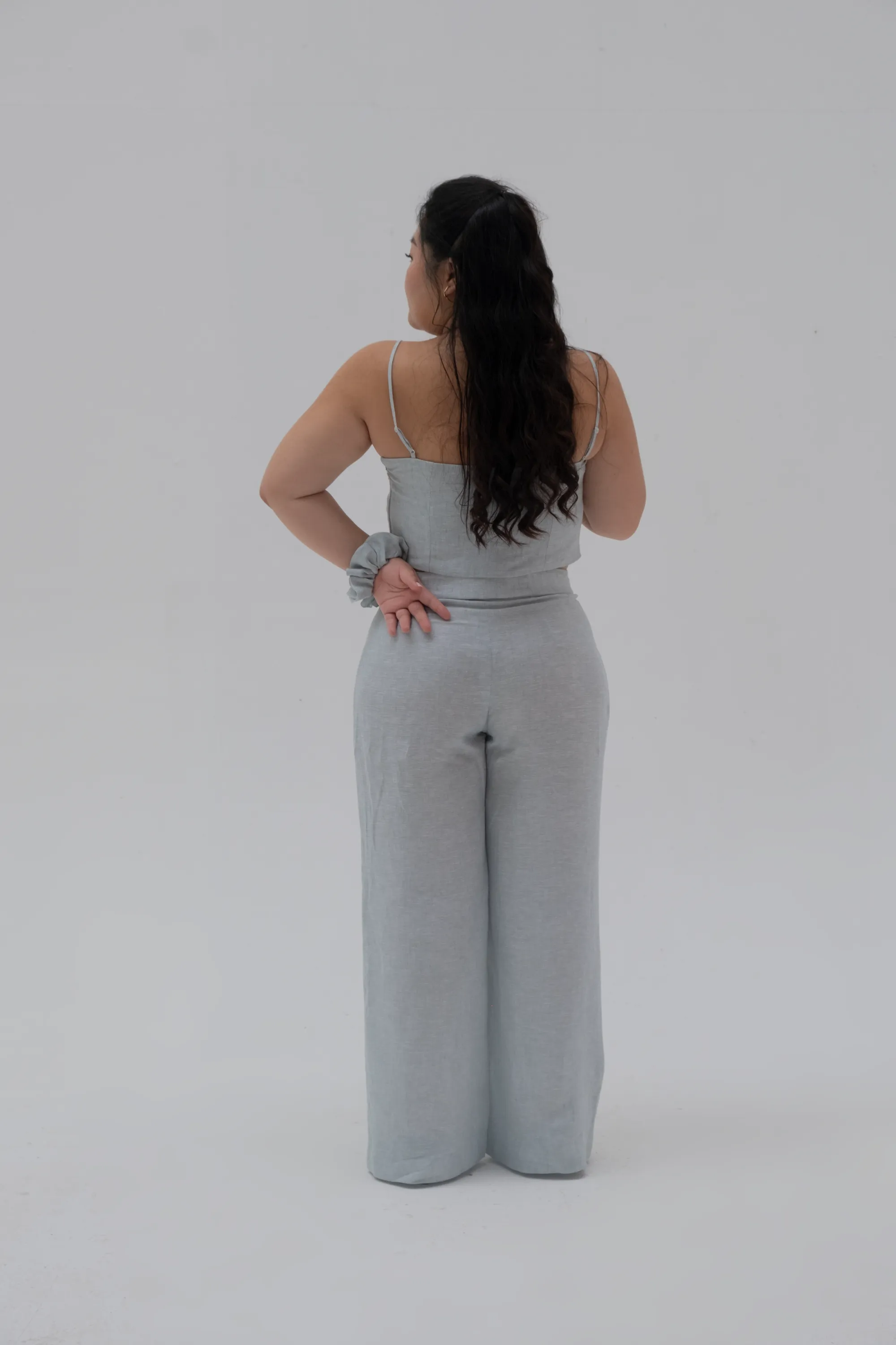 Sunny 100% Linen Mid-Rise Wide-Leg Trouser