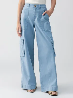 Sunset Semi-High Rise Denim Pant Pale Blue