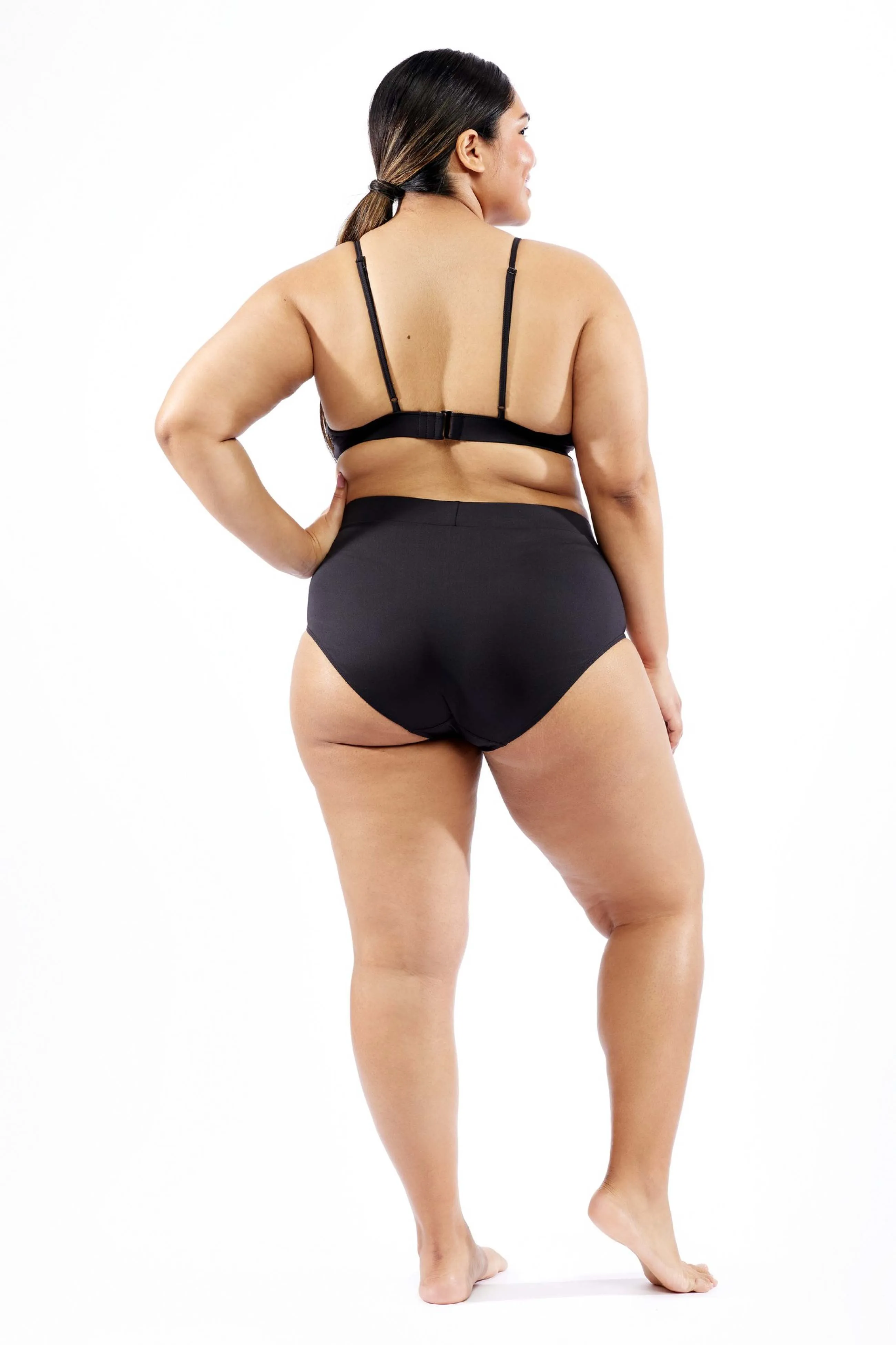 Swim High Waisted Hipster - Black