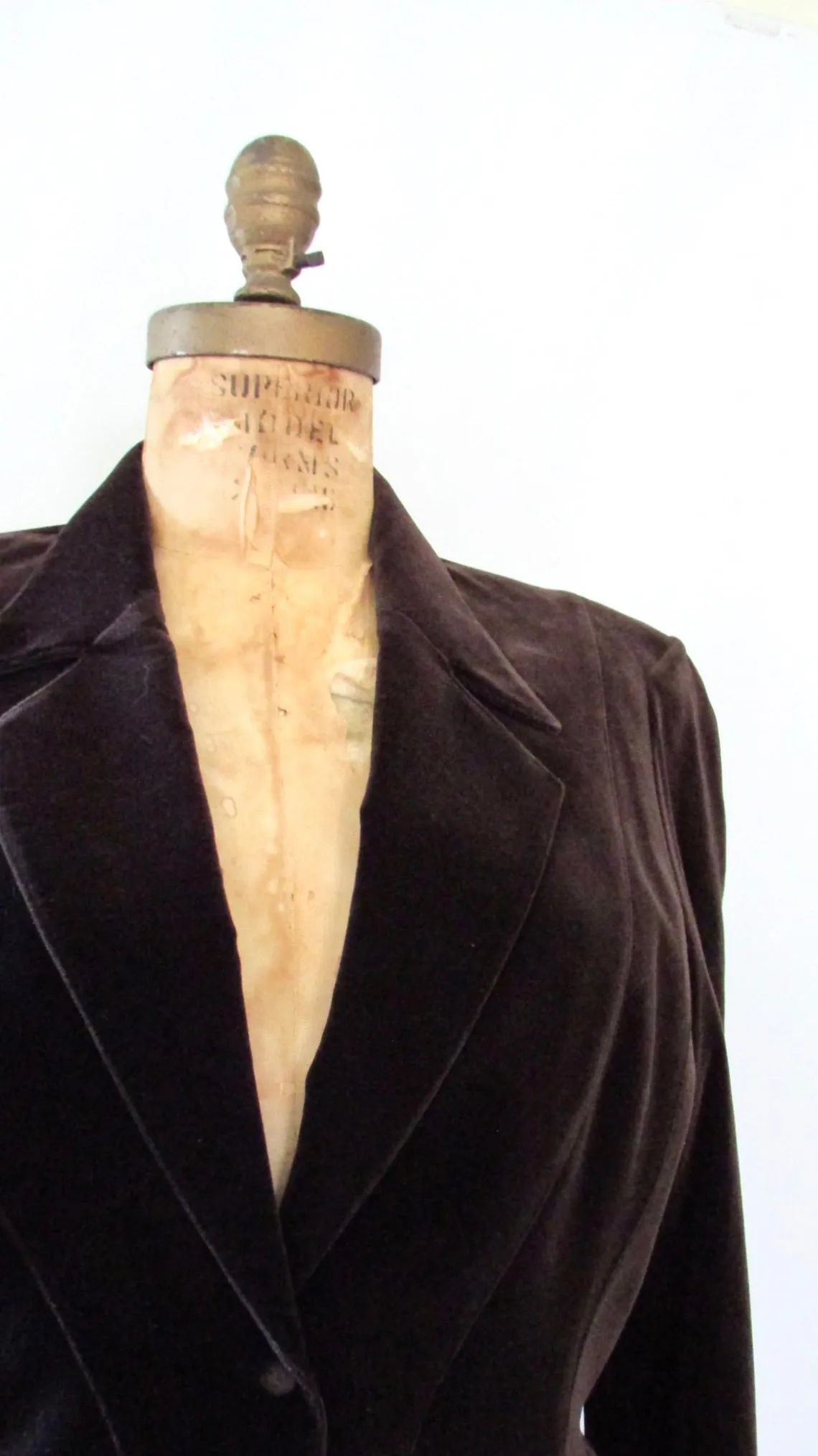 THIERRY MUGLER 80s Brown Velvet Tuxedo Suit, Size Medium