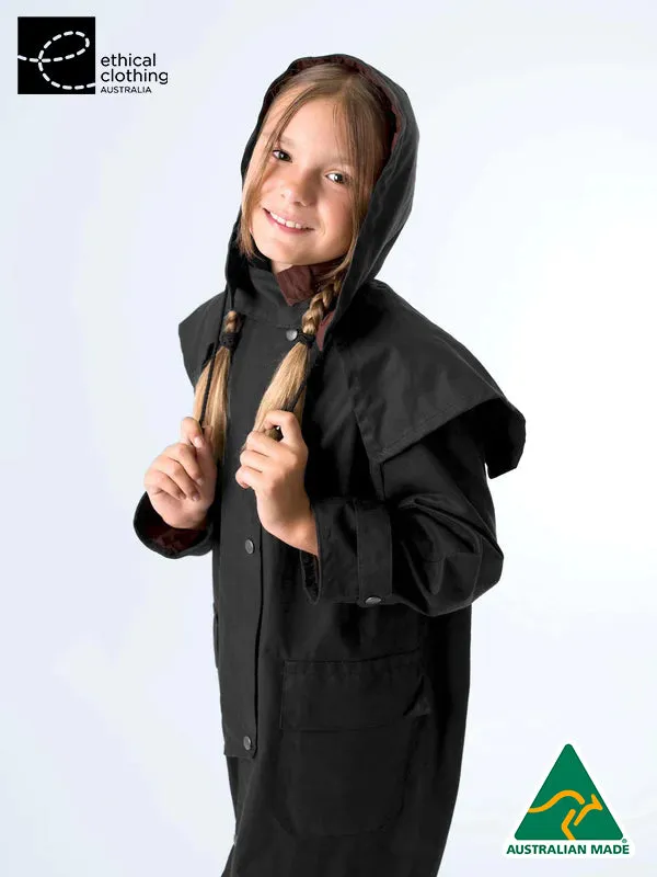 Unisex Oilskin Pony Coat with Hood