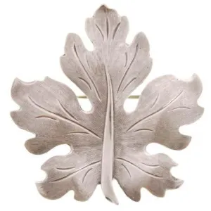 Vintage Beau Sterling Silver Oak Leaf Brooch Large 2"