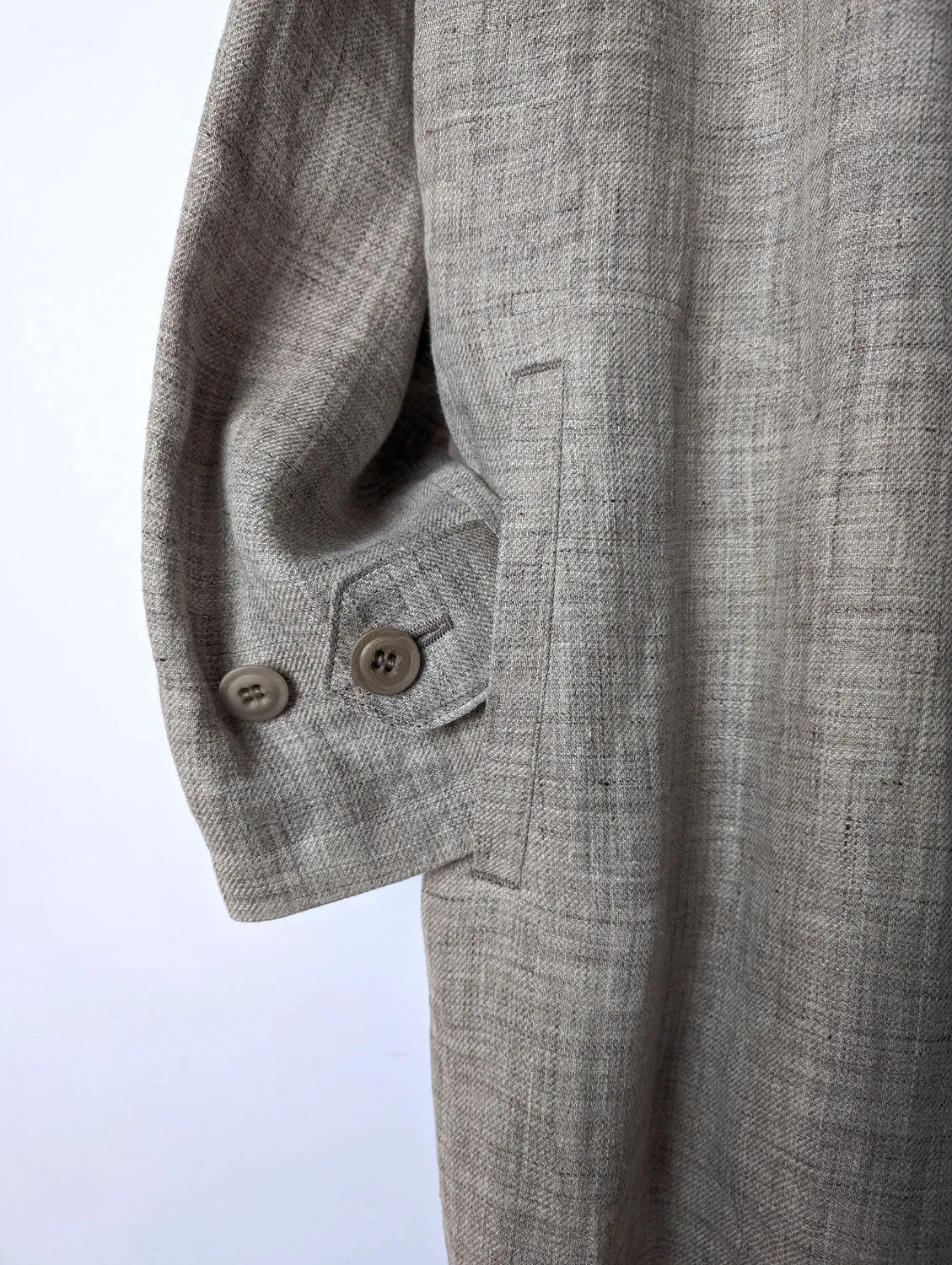 Y's 　 LINEN TWEED DOUBLE LAYERED COAT